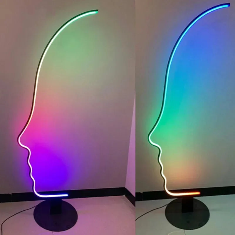 Nordic Human Face Led Floor Lamp For Living Room Bedroom Bedside Standing Light Modern Home Decor Indoor Lighting Lustre Fixture