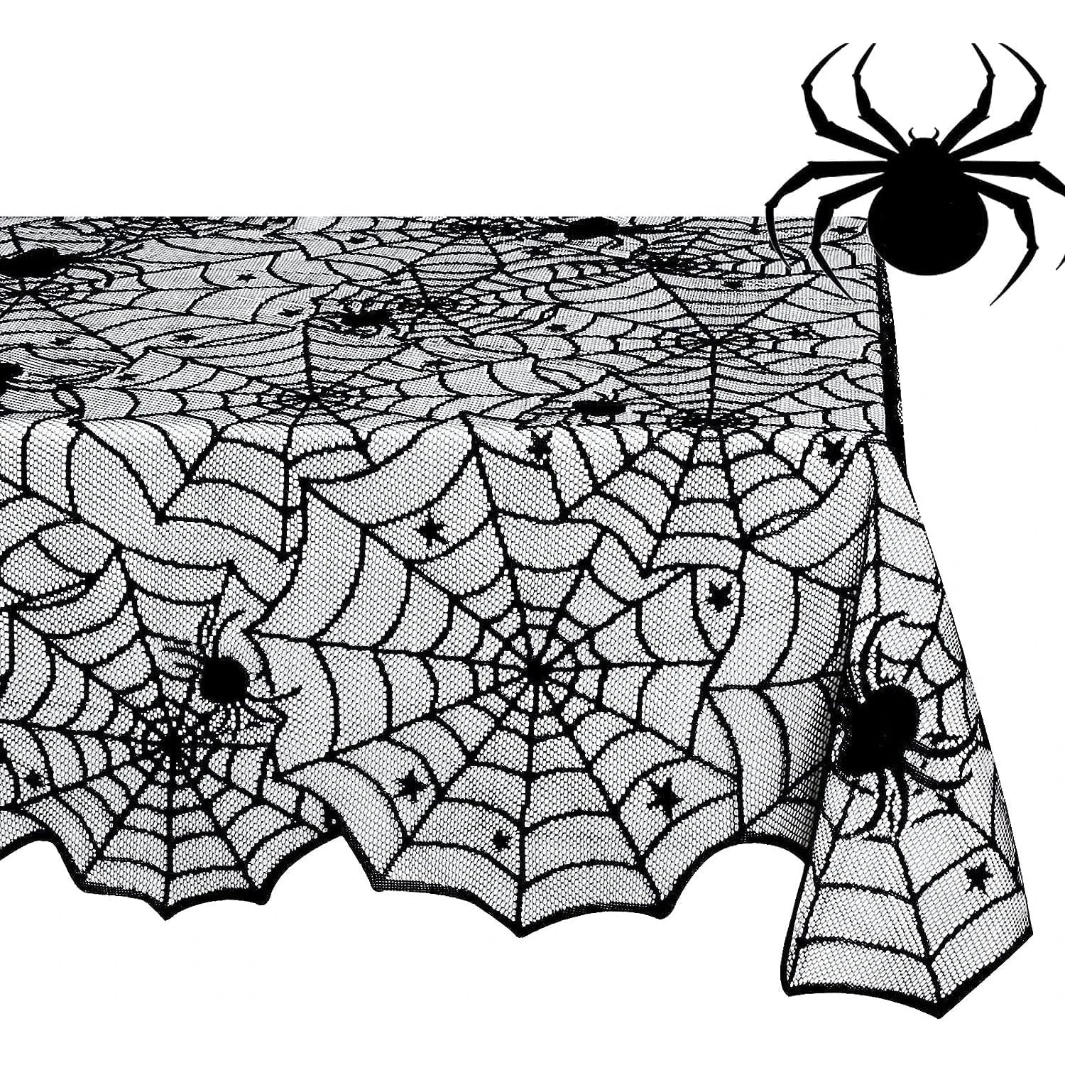 1 pcs of Halloween lace tablecloth spider web skull pattern rectangular shape for party decoration haunted house pumpkin design