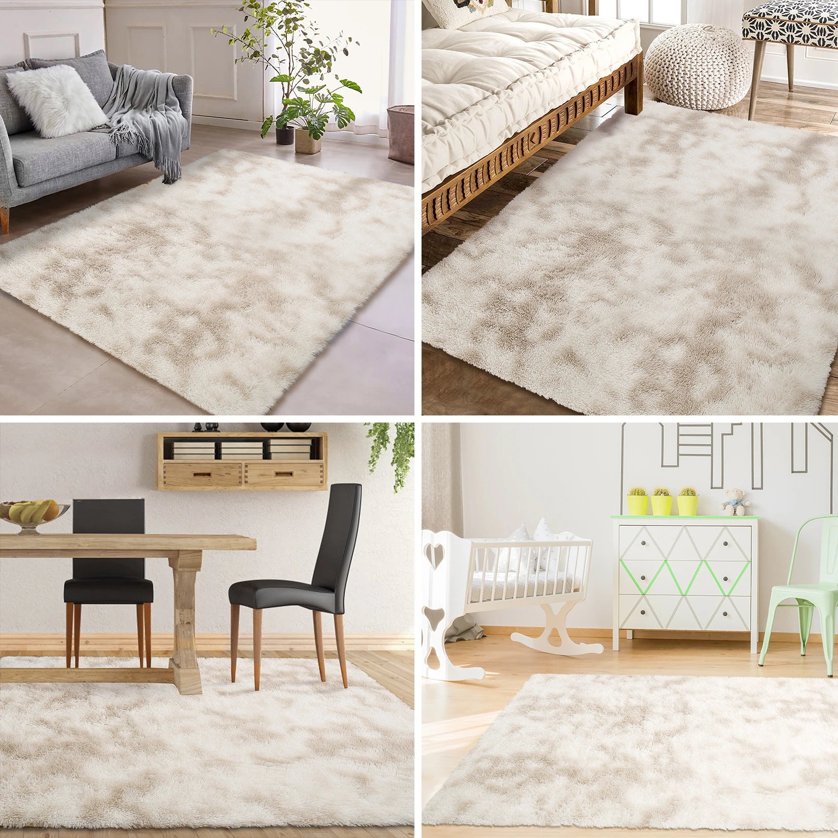 9x12 Fluffy Rug Extra Large Plush Shag Area Rugs for Living Room, Tie-Dyed Furry Fur Rugs for Bedroom Non Shedding Fuzzy Accent