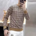 Men's Clothing New Rock Tight Top Slim Fit T Shirt for Man Sweatshirts Plaid Pullover High Quality Polyester Sale A Streetwear F