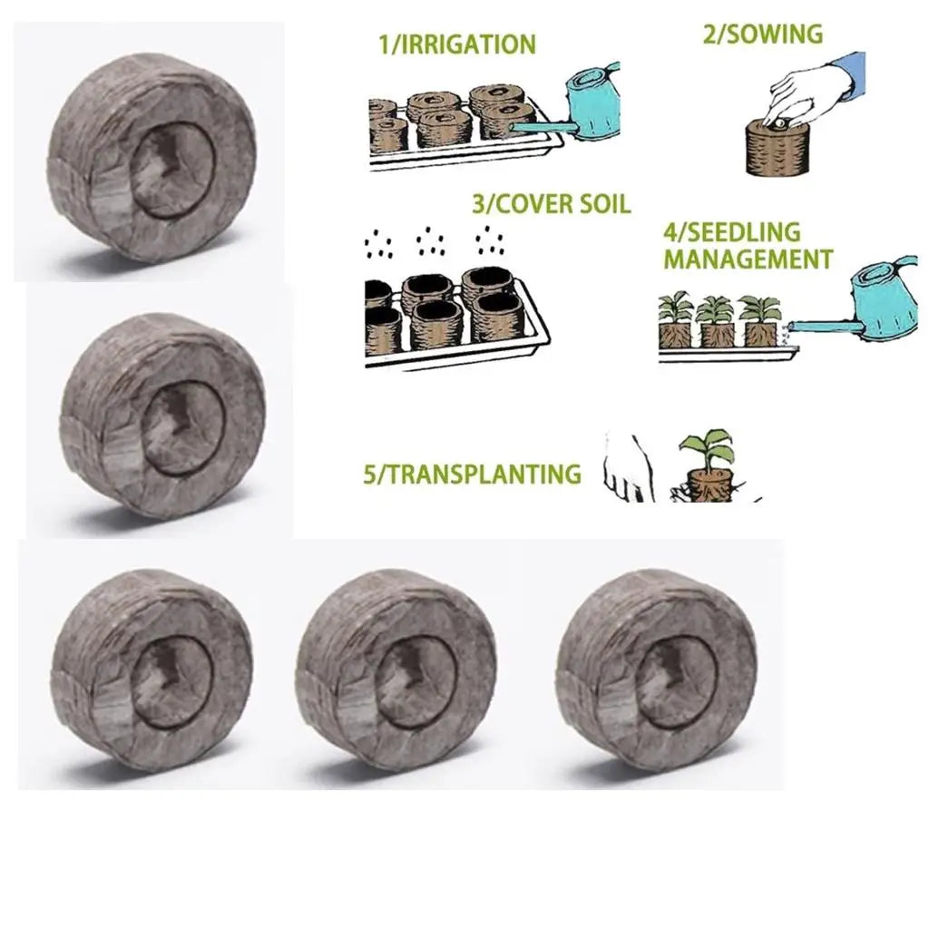 10 Pieces Seed Starting Plugs Pallet, Seedling Soil Block, Seed Fertilizer Plant Starter Pellets, Seedling Soil Blocks