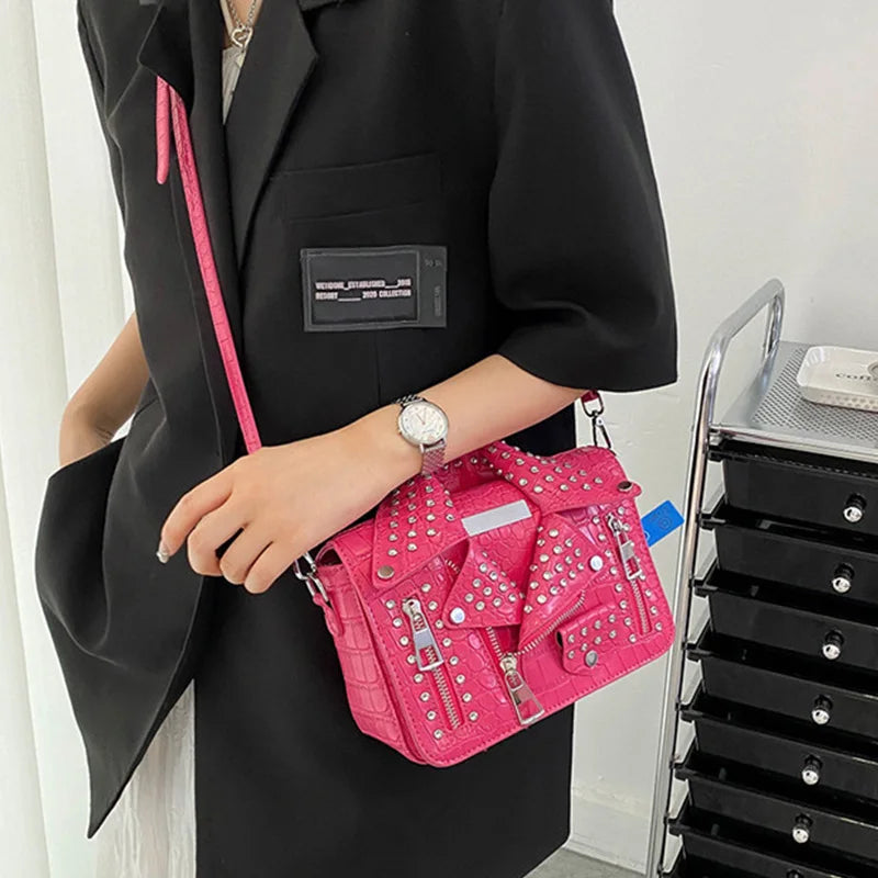 Fashion Jacket Design Crossbody Bag Rivet Clothes Shape Women Handbag Purse Brand Designer Lady Shoulder Bags Luxury Women's Bag