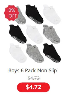 Boys 6 Pack Non Slip Baby Socks for 0-24M Newborn Bebe Girls Grips Anti Skid Ankle First Walker Infant Kids Cotton Sock 2021