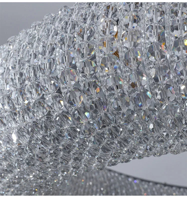American Luxury Loft Led Chandelier Modern Living Room Pendant Lights K9 Crystal Suspend Lamp Home Decor Indoor  Lustre Fixtures