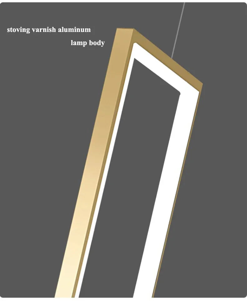 Modern Rectangle Led Pendant Lamp Living Room background Wall Chandelier Home Decor Bedroom Bedside Hanging Light Lustre Fixture