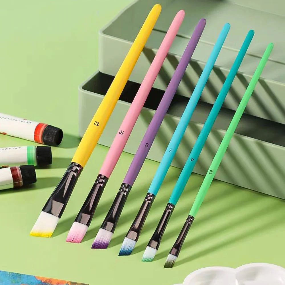 6 Pieces Paint Brush Set Artist Series Suitable for Artists and Beginners for Acrylic Painting Oil Watercolor Gouache