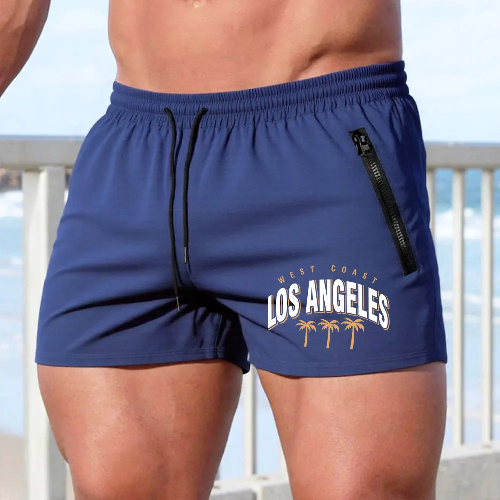 Men's Swimming Trunks Summer Gyms Fitness Bodybuilding Coconut Tree Print Beach Shorts Boxer Trunks Men Running Sport Sportwaer