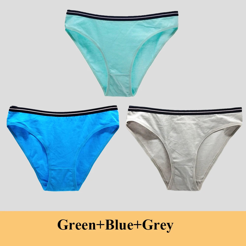 Woman Underwear Women's Cotton Sexy Panties Briefs Low Waist Lace Girls Ladies Knickers Lingerie for Women 3 Pcs/lot