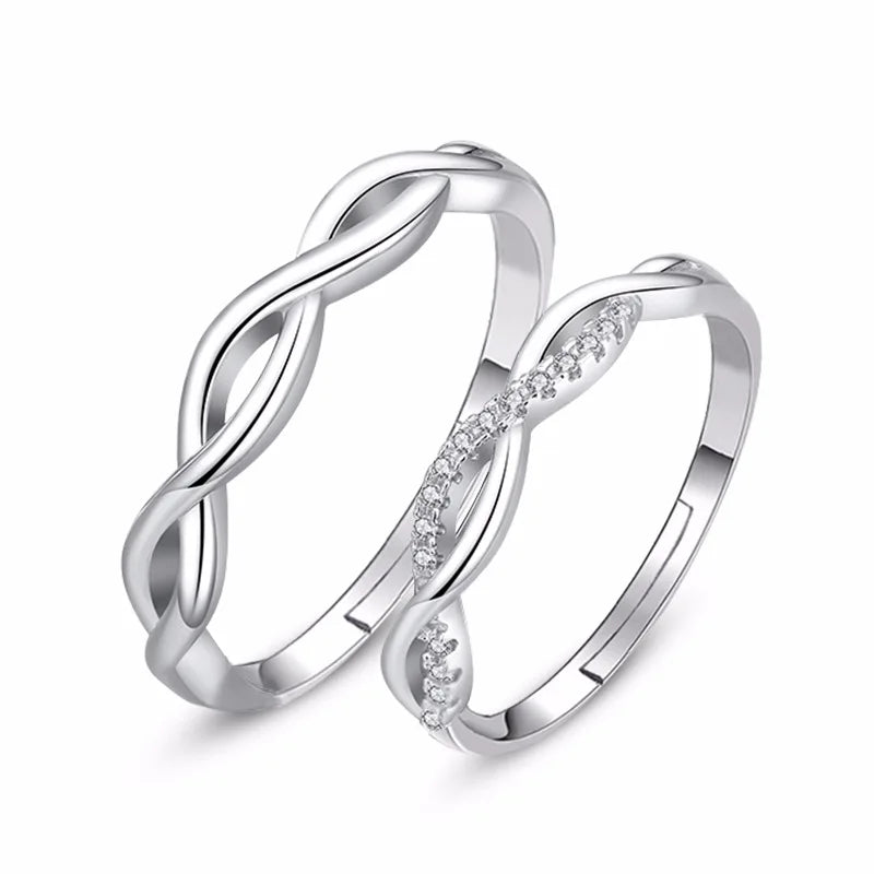 Classic Couple Rings For Men Women CZ Stone Trendy Wedding Lovers' Ring Jewelry Romantic Valentine's Day Present Ring Accessory