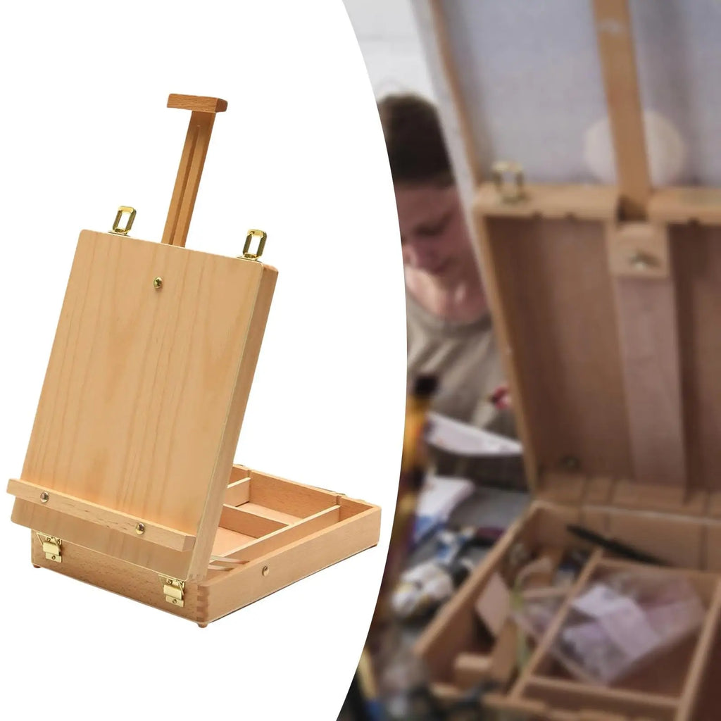 Wooden Drawing Easel with Storage for Art Supplies and Sketching