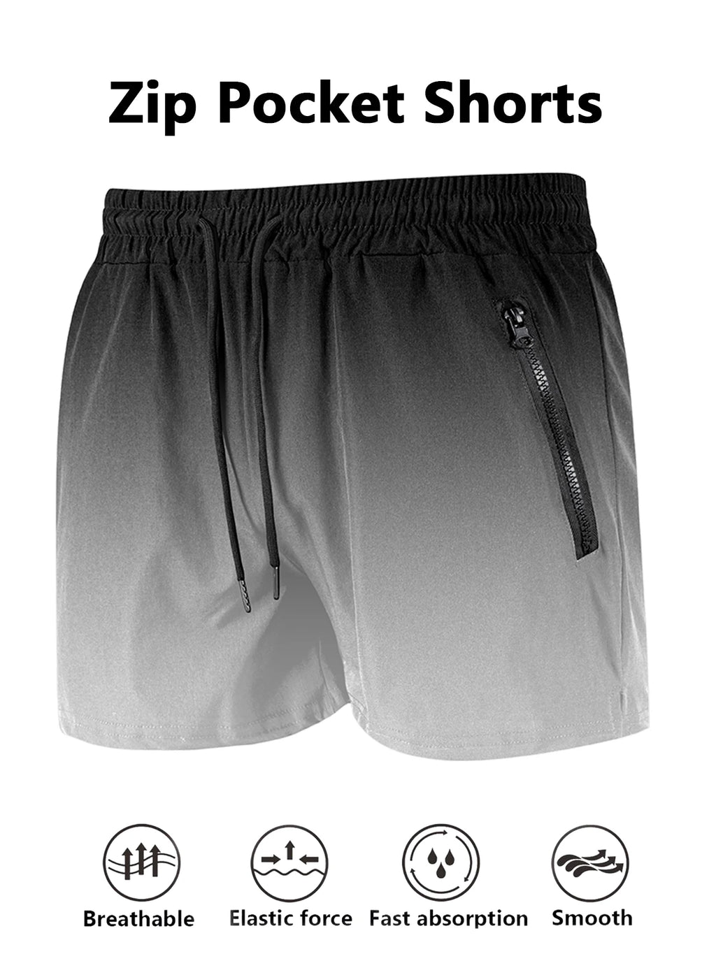 Summer Men's Swimming Trunks With Zipper Pockets Shorts Running Sport Swimming Shorts Mesh Liner Breathable Sports Shorts