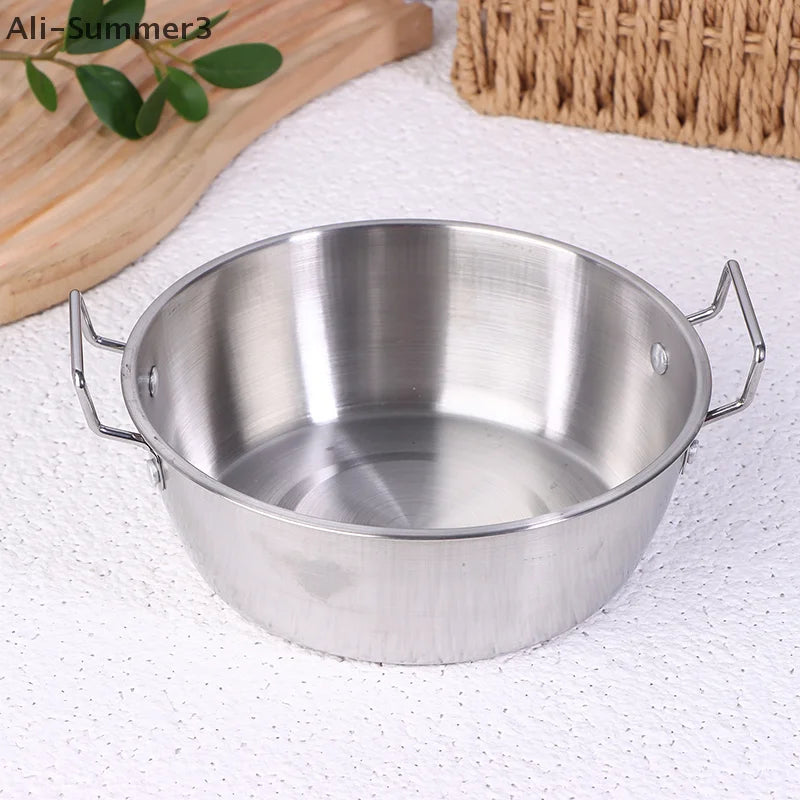 Stainless Steel Seafood Rice Pot Home Cooking Paella Pan Picnic Snack Plates Cookware Saucepan Dry Pots With Handle For Kitchen