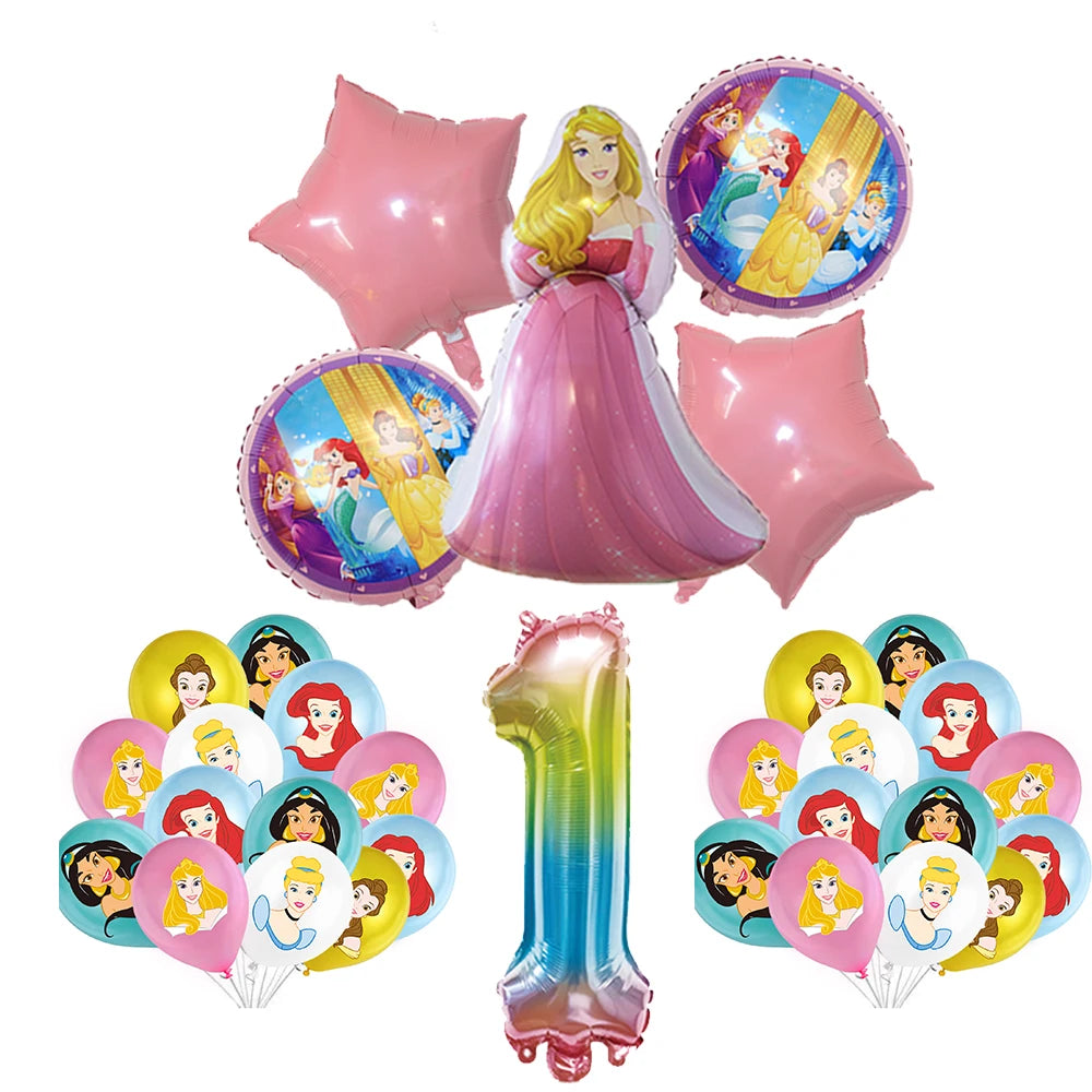 Princess Snow Queen Theme Disposable Tableware Decorations Kid Girl Birthday Party Supplies Princess Cup Plate Tablecloth Set