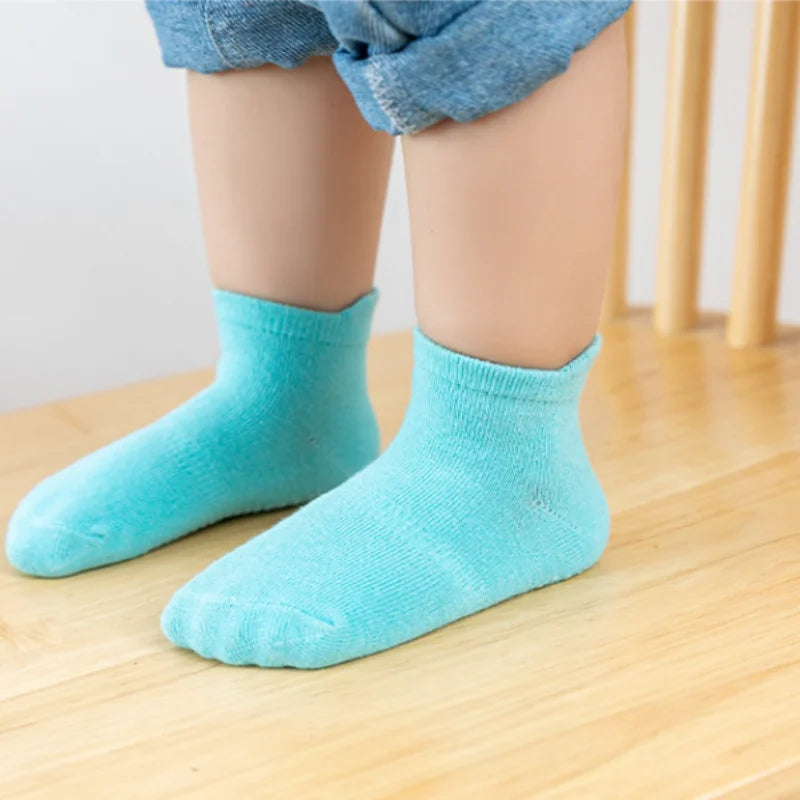 6Pairs/set Children's Socks For Boys Girls Casual Sport Kids Floor Boat Boy Girl Solid Baby Toddler Sock Anti-slip Spring Autumn