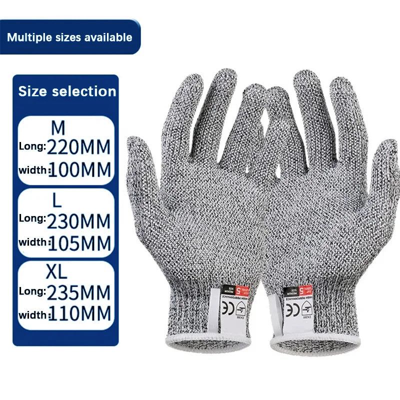 Cut Resistant Gloves Grade 5 Abrasion Resistant Carpentry Kitchen Knife Fish Grabbing Slip Resistant Hand Protection