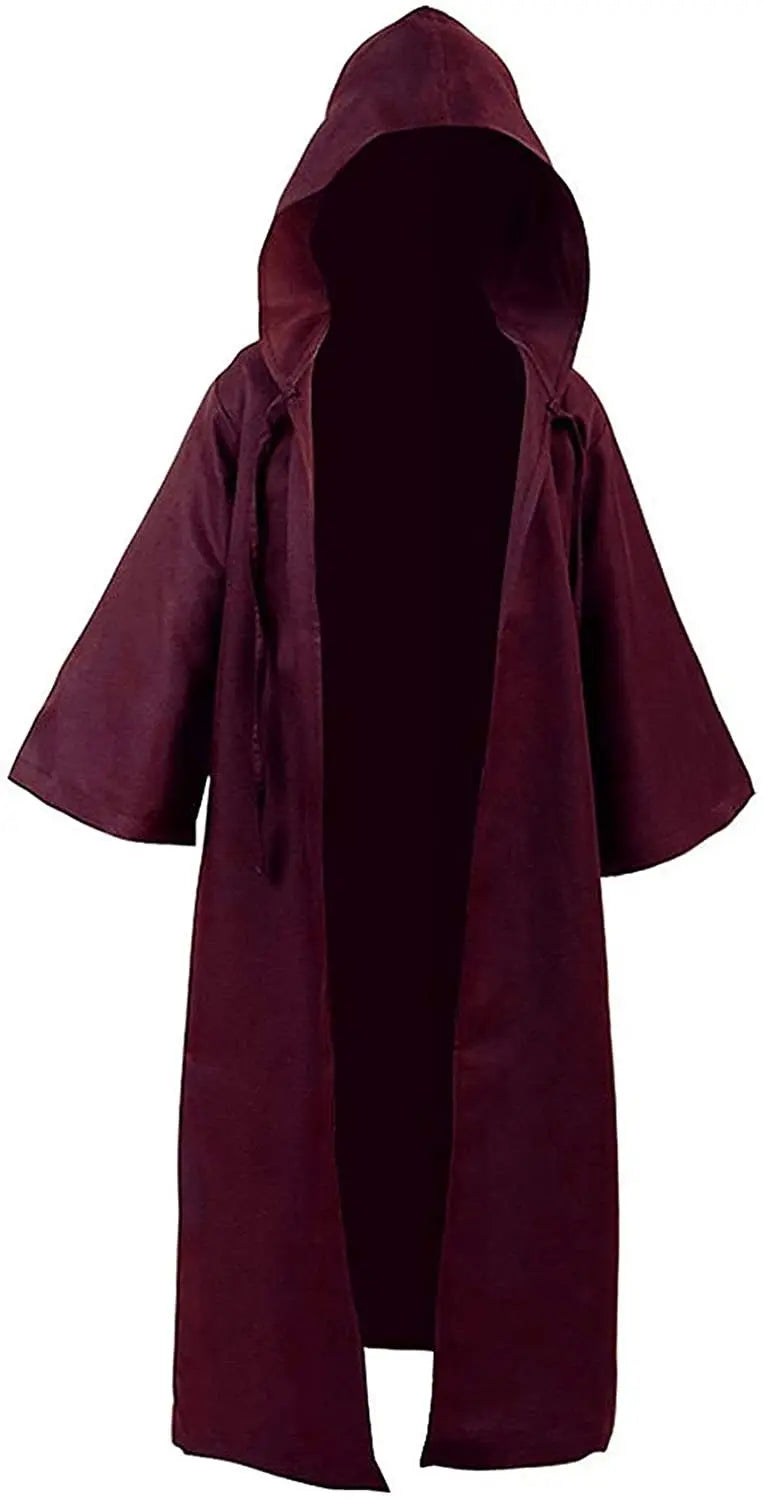 Halloween Festival Costumes Solid Long Robe Cosplay Costumes Abayas Hooded Punk Style Cloak Medieval Gothic Cape Novelty