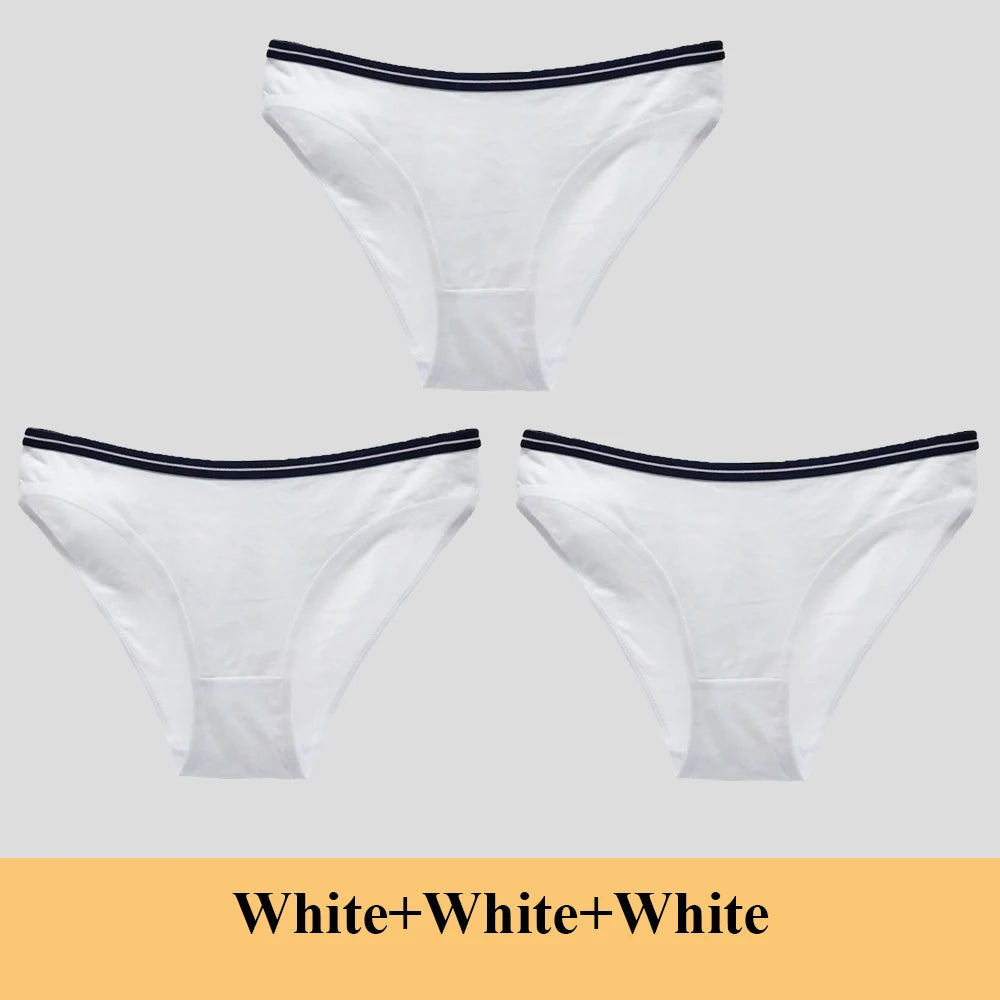 Woman Underwear Women's Cotton Sexy Panties Briefs Low Waist Lace Girls Ladies Knickers Lingerie for Women 3 Pcs/lot
