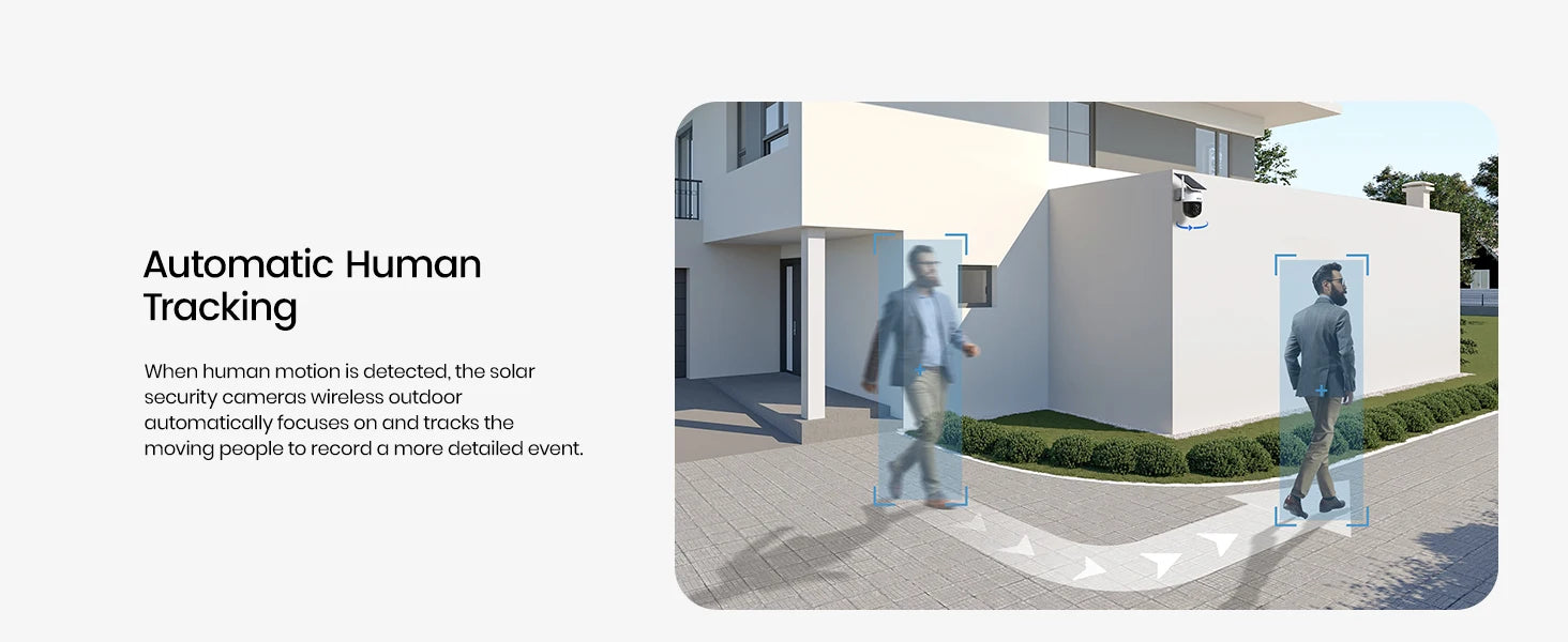 Renewed AOSU 2/4/6/8pcs 3MP Solar Camera 5000mAh Battery Two-way Audio Security Camera Wireless Solar Panel PTZ CCTV Camera