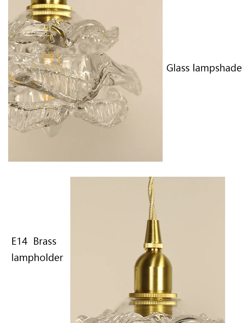 Nordic Rose Pendant Light Lustre Copper LED Ceiling Lights for Living Room Bedroom Dining Room Home Decor Wall Lamp Hanging Lamp