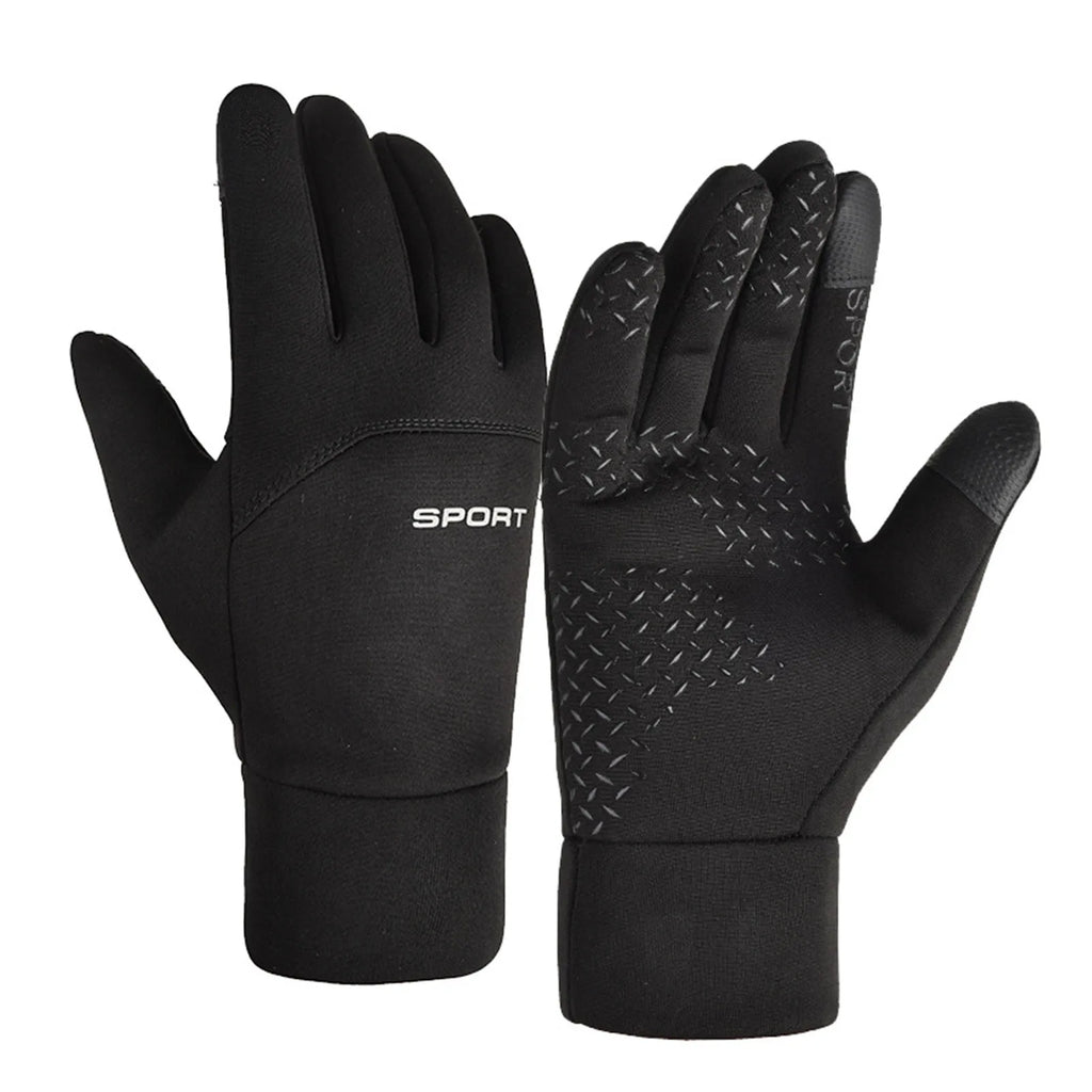 Winter Men Gloves  Windproof Waterproof Brushed Gloves For Outdoor Sports Activities Skiing Black Winter Men Gloves