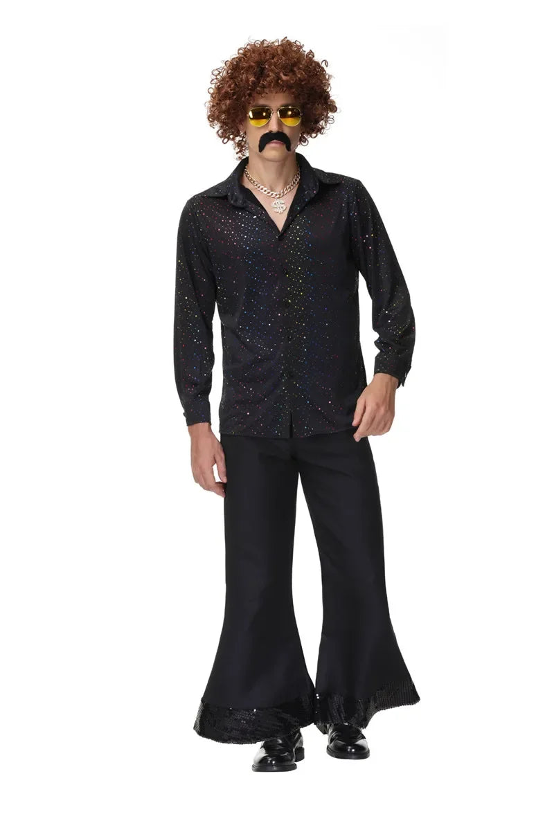70's Disco Couple Costume Halloween Cosplay Costumes Vintage 80's Hippies Costume Men Women Music Festival Party Outfits