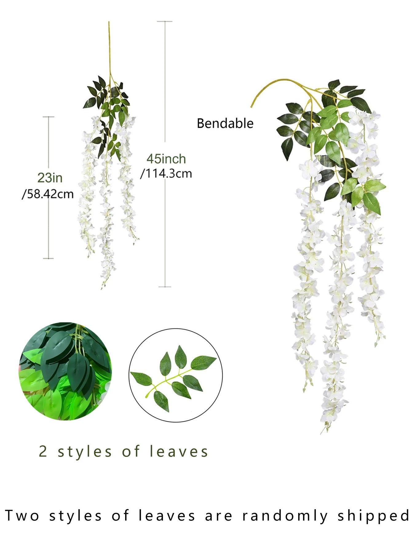 12pcs Artificial Flowers Hanging Wisteria Faux Flowers Garland Silk Vine Rattan Long String Home Outdoor Wedding Party Decor