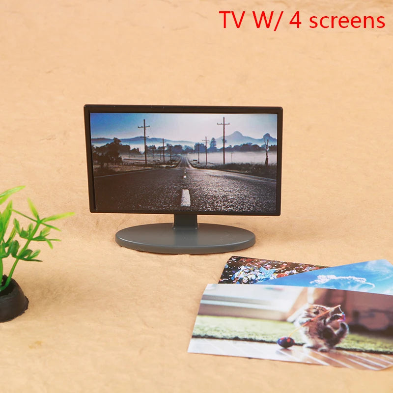 Dollhouse Audio TV Ornament in 1/12 Scale, Miniature Living Room Decor for Doll’s House, Micro Scene Toys