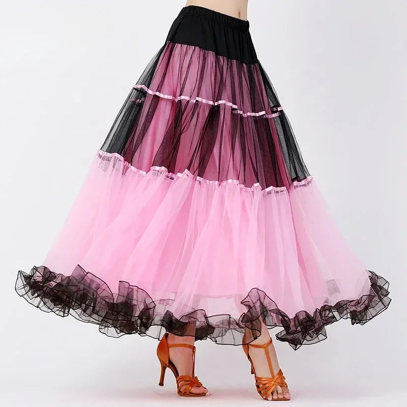 Modern Dance Costumes Fashionable Versatile Mesh Large Skirt Social Performances Dance Dresses Performance Costumes Daily Outfit