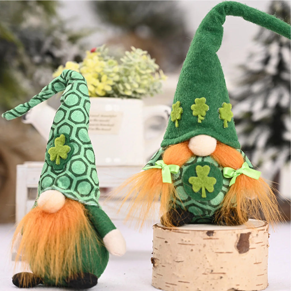 St Patrick's Day Decoration Doll Green Plush Gnome Faceless Doll Irish Day Party Decor Saint Patrick Ornaments Irish Gifts Home