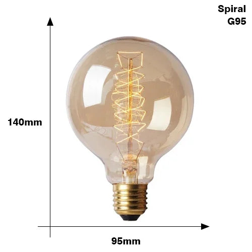 Vintage Edison LED Filament Bulb E27 220V 4W Dimmable Amber Glass ST64 G80 G95 G125 T185 A19 Retro Incandescent Lamp for Home