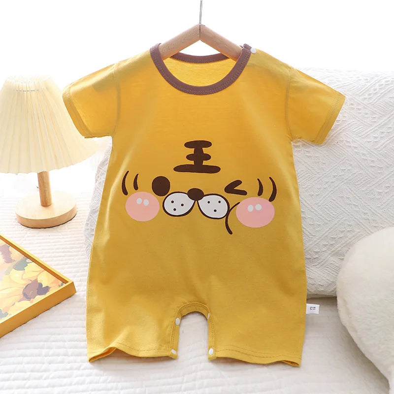 2025 Infant Toddler Crawling Clothes Cotton Summer Boys Girls Thin Male Baby Female Short-sleeved Romper suit Children's Onesie