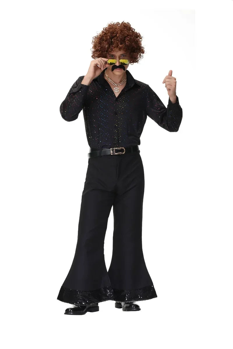 70's Disco Couple Costume Halloween Cosplay Costumes Vintage 80's Hippies Costume Men Women Music Festival Party Outfits