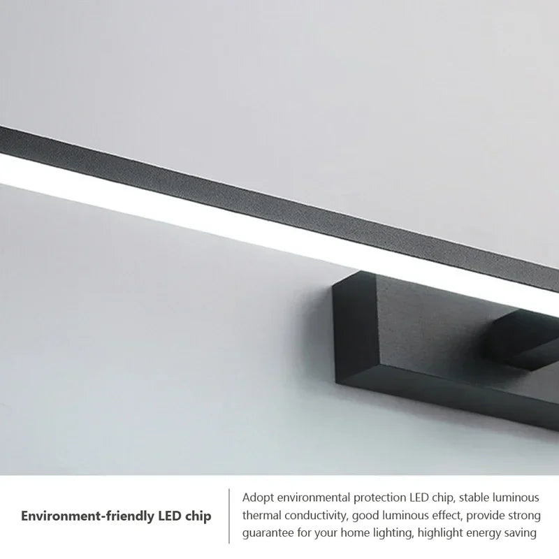 Modern LED Wall Lamp Bathroom Hardwares Sconce Three Colors Lights Aluminum Bathroom Bath Mirror Line Home Decor Light Fixture