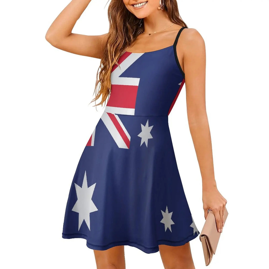 Sexy Woman's Clothing Dresses Australia Flag Women's Sling Dress Classic  Vacations Sarcastic