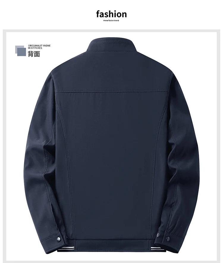 Men's New Spring and Autumn Clothing Stand Up Collar Jacket, Middle-aged and Elderly Jackets, Casual Business Men's Clothing