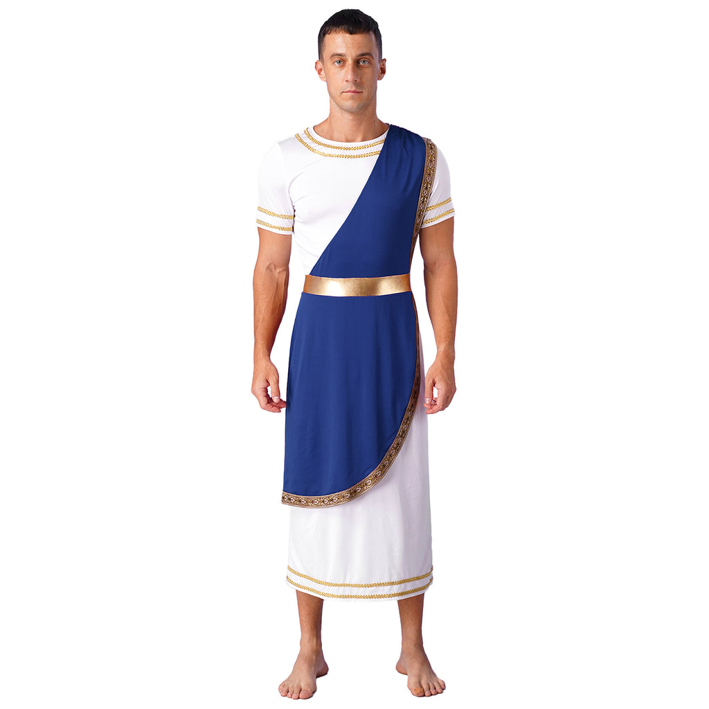 Mens Ancient Greek God Cosplay Outfit Roman Robe Costumes Ancient Greek Toga Spartan Dress Up Retro Vintage Warrior Clothing