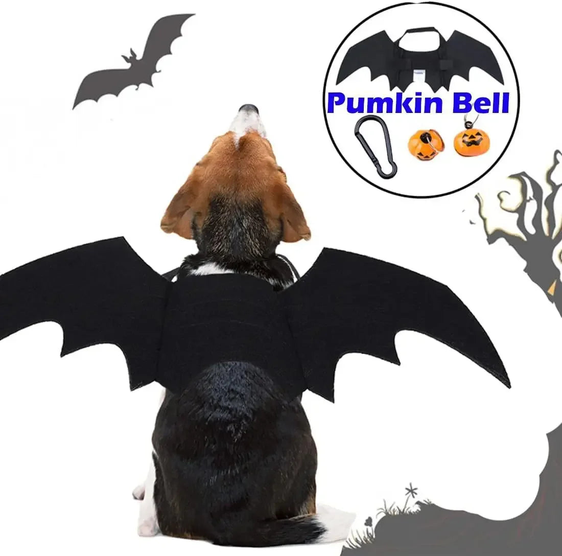Halloween Pet Costumes, Bat Wings, Bell Models, Dog and Cat Role-playing, Felt Costumes, Clothing Supplies
