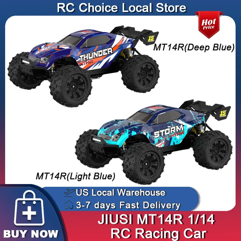 JIUSI MT14R 1/14 RC Racing Car 3S Battery 4WD 80km/h Brushless Motor 2.4G Remote Control 35C High Speed Off-road RC Truck