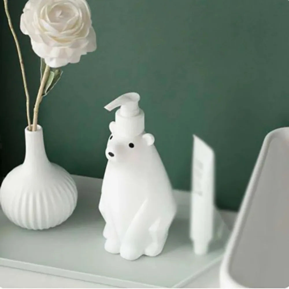 450ml Cute Bear Shape Soap Dispenser Liquid Shampoo Shower Gel Lotion Dispensing Bottle Hand Sanitizer Kitchen Press Pumps
