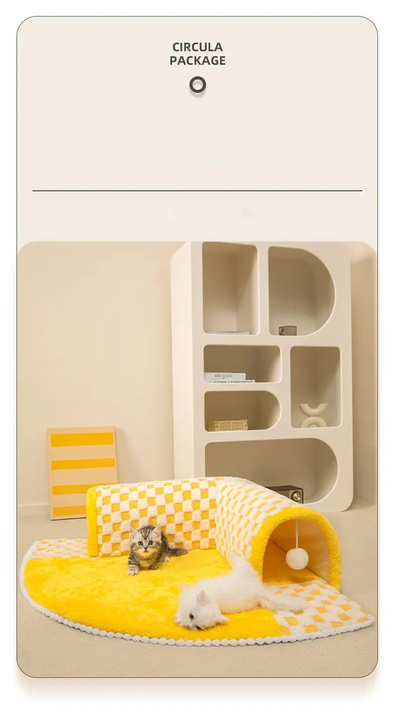 Cat Bed Can Play Cat Tunnel Dog House Bed Kitten Dog Basket Bed Cute Cat House Home Mat Pet Kennel Products Cama Para Gatos