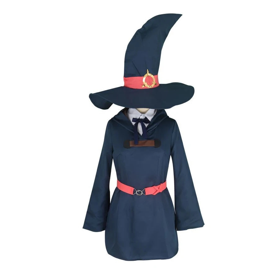 Anime Womens Costume Atsuko Akko Kagari cosplay Little Witch Academia Outfit Halloween Christmas Outfit Cloak Maid Dress