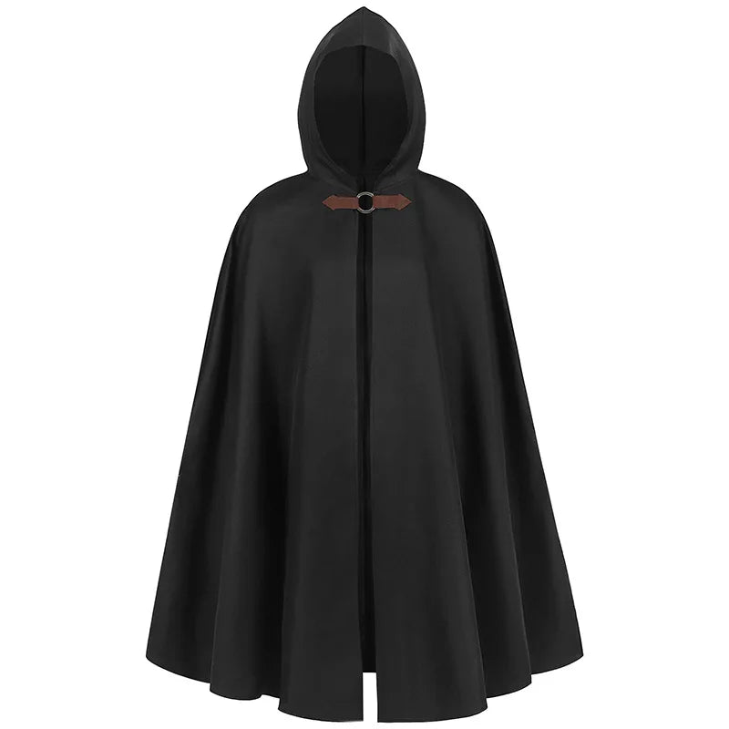 Halloween Festival Costumes Solid Long Robe Cosplay Costumes Abayas Hooded Punk Style Cloak Medieval Gothic Cape Novelty