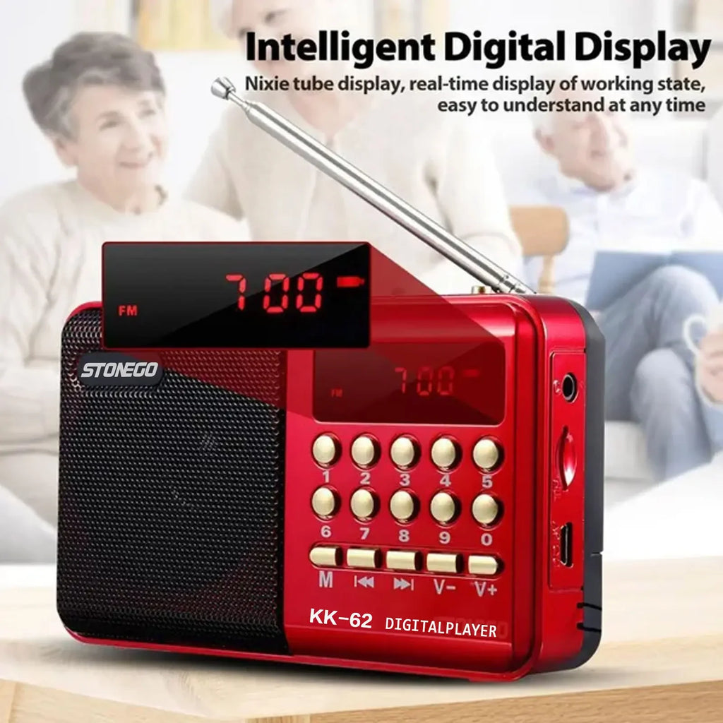 Portable Mini Radio Rechargeable Handheld FM USB TF MP3 Player Wireless Speakers Compact Audio Device