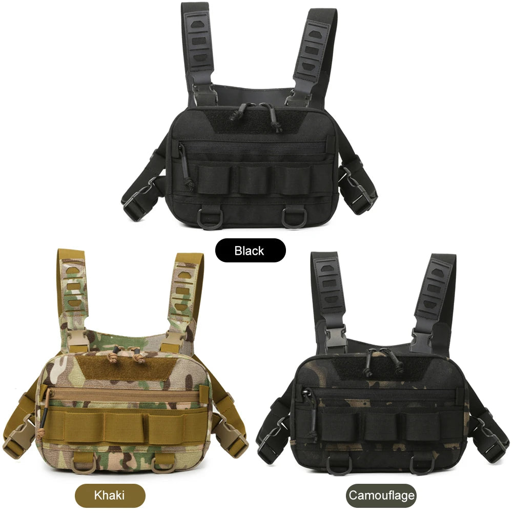 Fishing Chest Bag Men's Tactical Bags Waterproof Molle Nylon Climbing Camping Backpacks Outdoor Travel Vest Backpack Fanny Pack