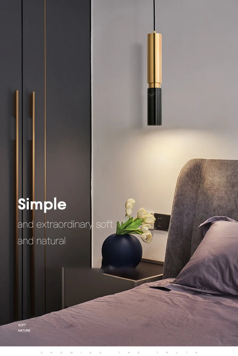 Marble Led Art Pendant Light Modern Nordic Light Luxury Pendant Lamp Indoor Lighting Home Decor For Living Room Bedroom Hotel