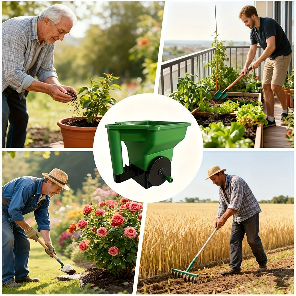 Gardening Seed Spreader Manual Seeder,Portable Garden Fertiliser Spreader, Hands Crank Planting Tool for Outdoor Yard