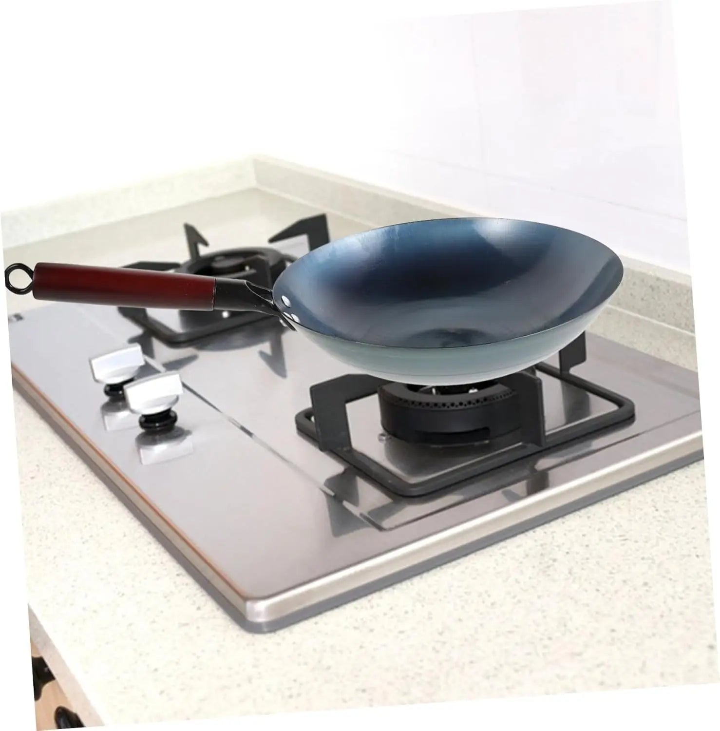 Iron Wok Iron Pot Household Frying Pan Traditional Hand Forged Without Coating Wooden Handle Old-style Non-iron Pot (30cm)