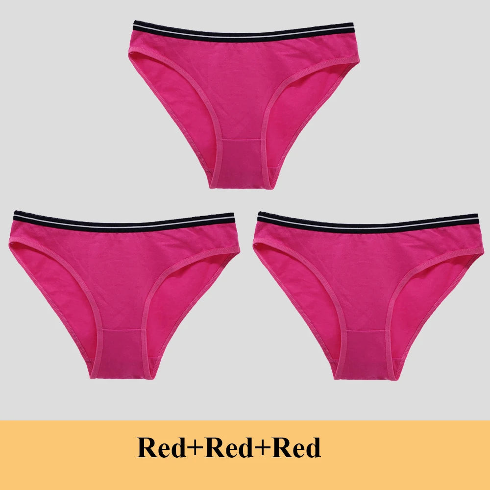 Woman Underwear Women's Cotton Sexy Panties Briefs Low Waist Lace Girls Ladies Knickers Lingerie for Women 3 Pcs/lot