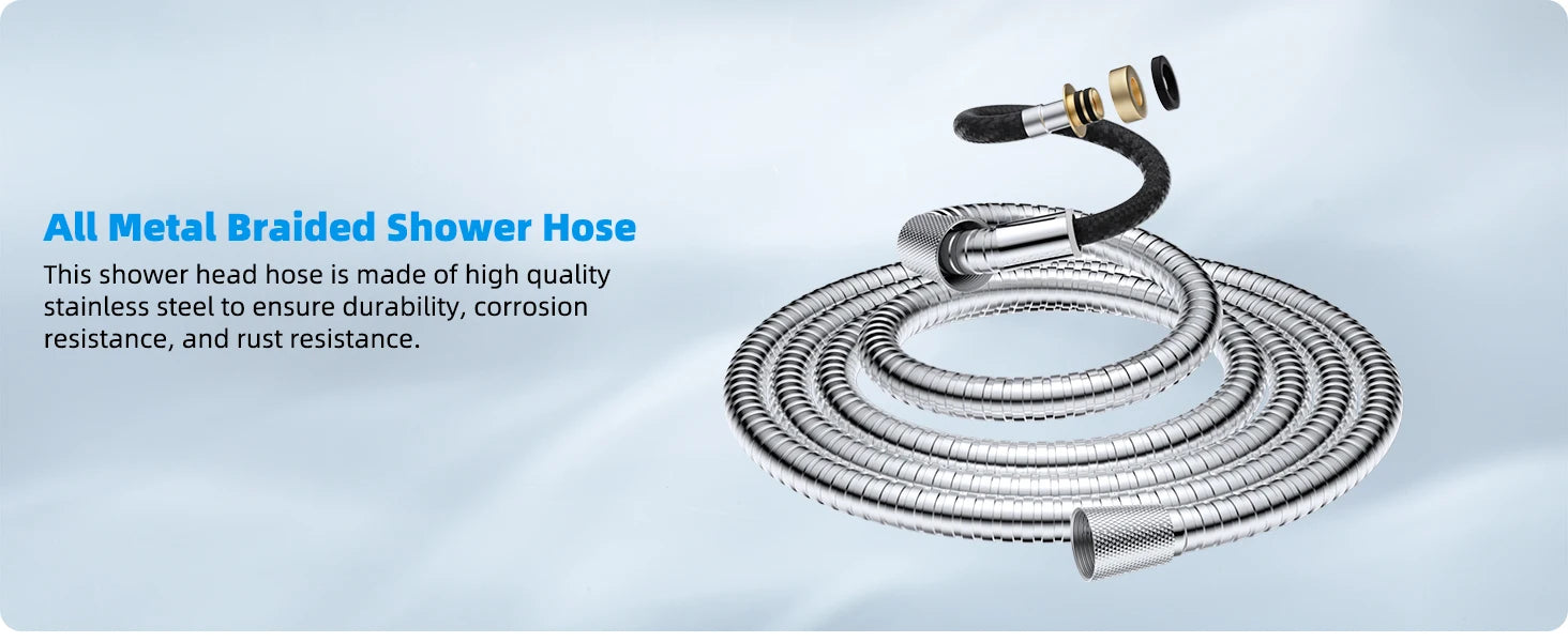 Upgraded 5-spray 13'' Shower Head, High Pressure Rainfall Shower Head, Dual Showerhead Combo with 10-mode Handheld Spray