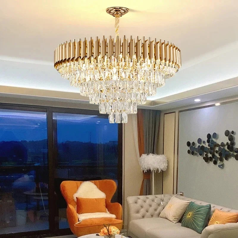 Luxury Modern Living Room Crystal Ceiling Chandelier Lighting Light Lustre Indoor Dining Bedroom Home Decor Hanging Pendant Lamp